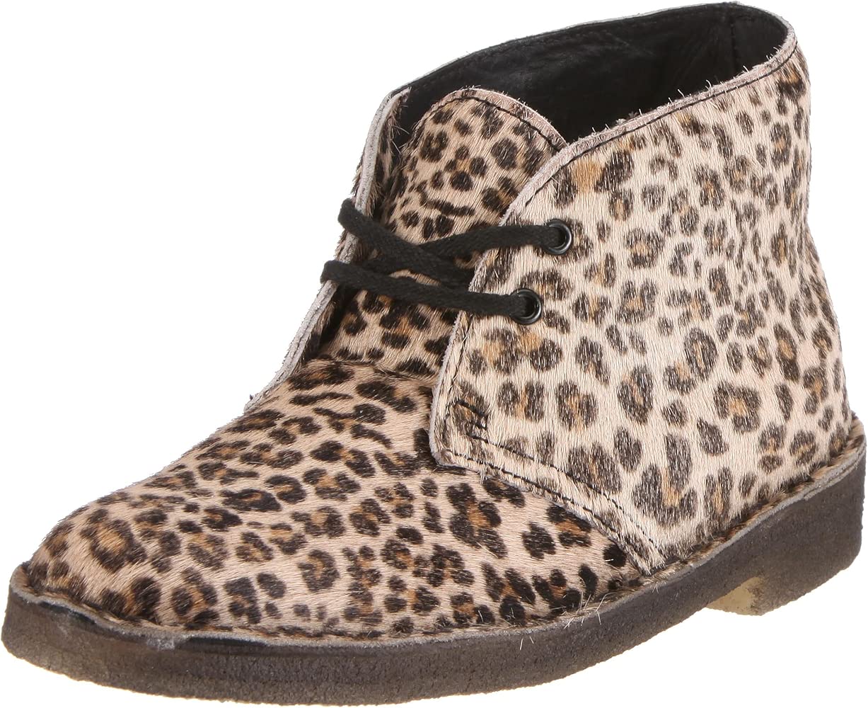 clarks desert boots leopard print
