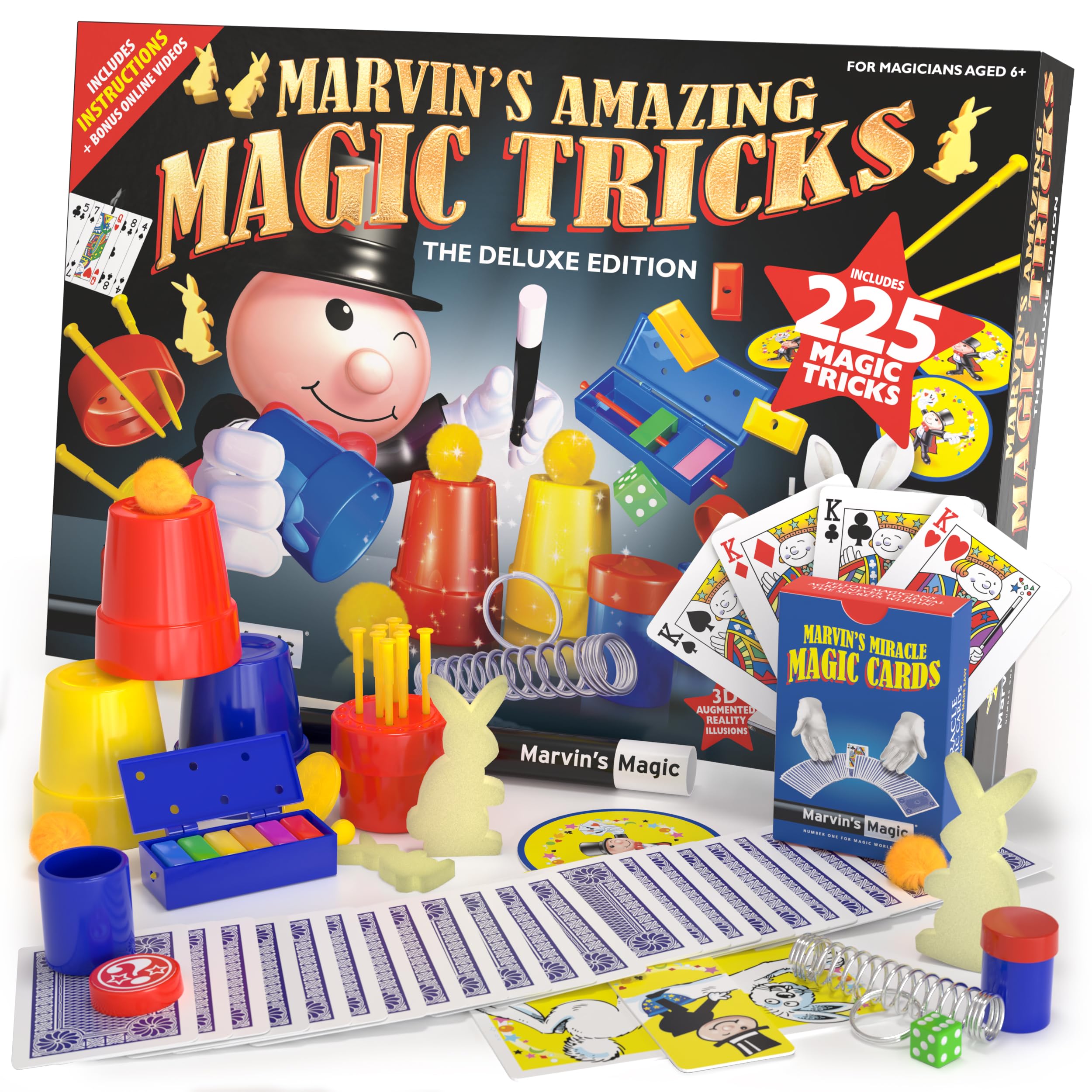 Marvin's Magic - 225 Amazing Magic Tricks for Children - Magic Kit - Kids Magic Set - Magic Kit for Kids Including Mystical Magic Cards, Magic Theatre, Magic Wand + More