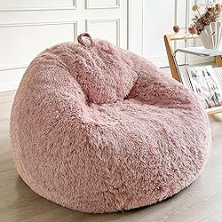 LIFEREVO Fluffy Faux Fur Bean Bag Chair Cover