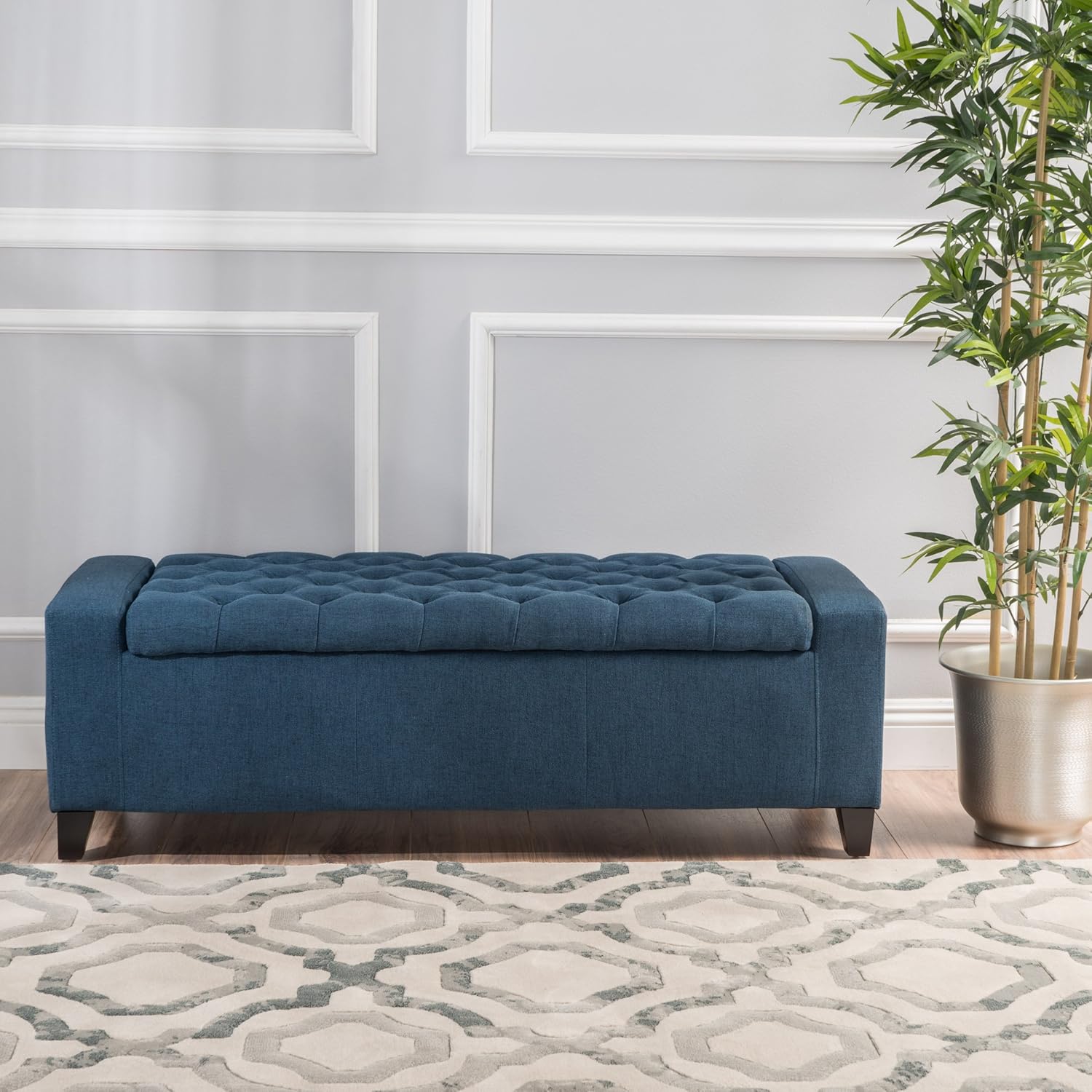 Best Round Light Blue Ottoman With Storage