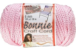 Pepperell 6mm Bonnie Macramé Craft Cord, 100-Yard, Pink