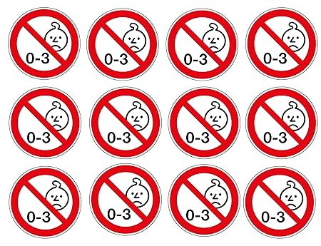 Warning Sticker 100 Pieces Sticker Warning Not Suitable For Children Under 3 Years Old - 
