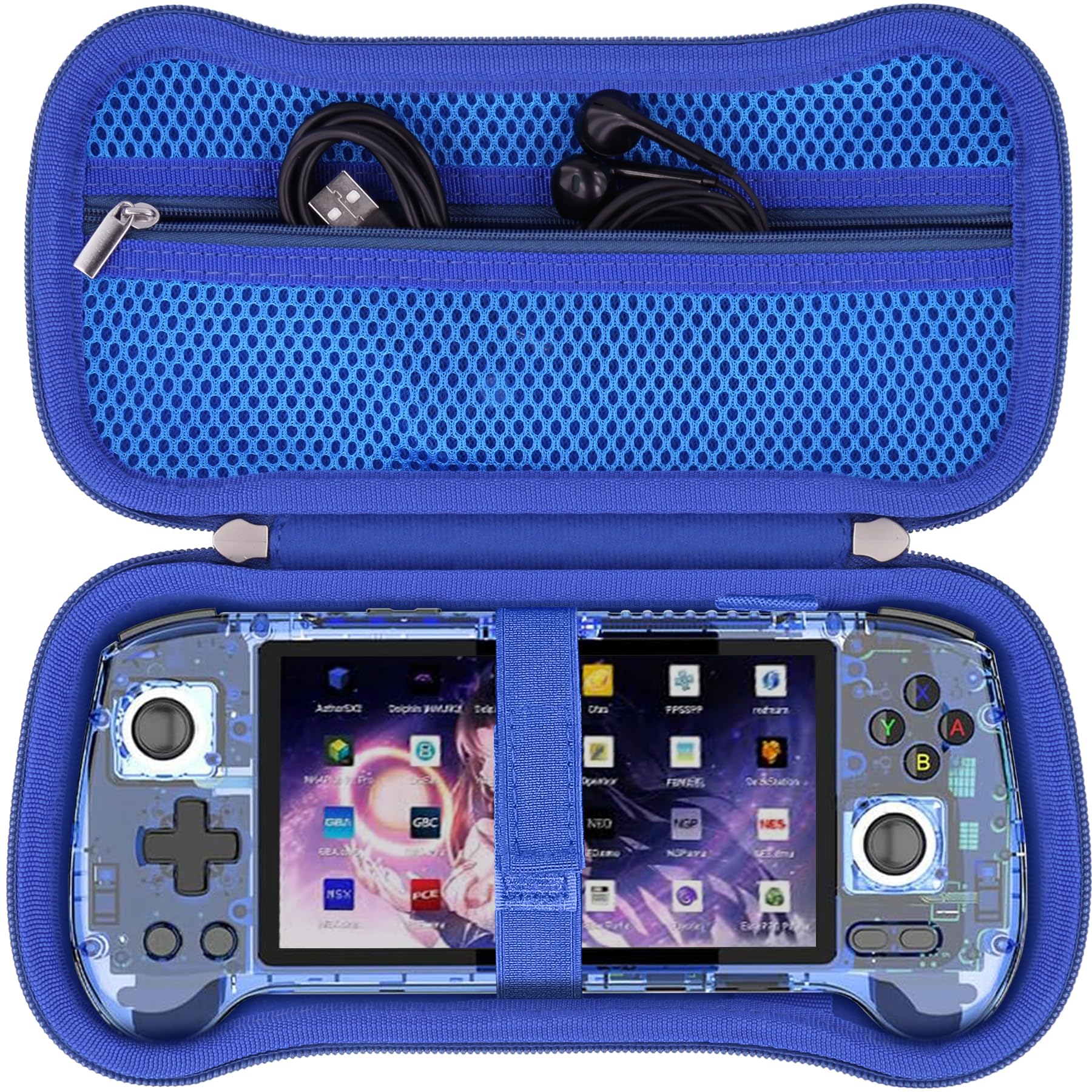 Khanka Hard Case for Anbernic RG556 Retro Handheld Game Console,Storage Carrying Bag for RG556 5.48-Inch Android Retro Handheld Game Console，Case Only (Blue)