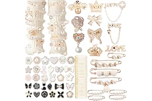 Rozecollin Shoe Charms for Sambas Socks Safety Pin Brooch,72PCS Junk Socks Charms Kit,Safety Pins for Clothes Hats Shoes Scarf Shawl Bag Decoration Gold Pins,Shoes Lace Charm Brooch Pins Buttons