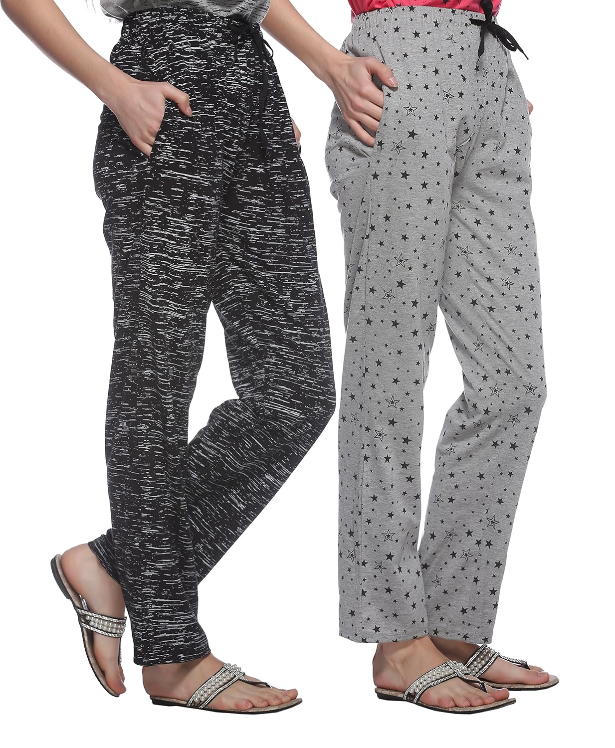 shaun women's cotton track pants (pack of 2)