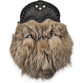 Sporran Kilt for Men Premium Coyote Fur Full Dress Scottish kilt Sporrans for men with Chain Belt Kilt Accessories Leather Cantle Coyote Fur