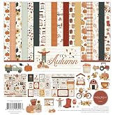 Echo Park Fall Collection Kit, Scrapbook Paper &amp; Sticker Set | Autumn Cardstock Craft Supplies for Scrapbooking, Card Making, Journaling &ndash; 12 x 12, Double Sided Paper, It's Autumn