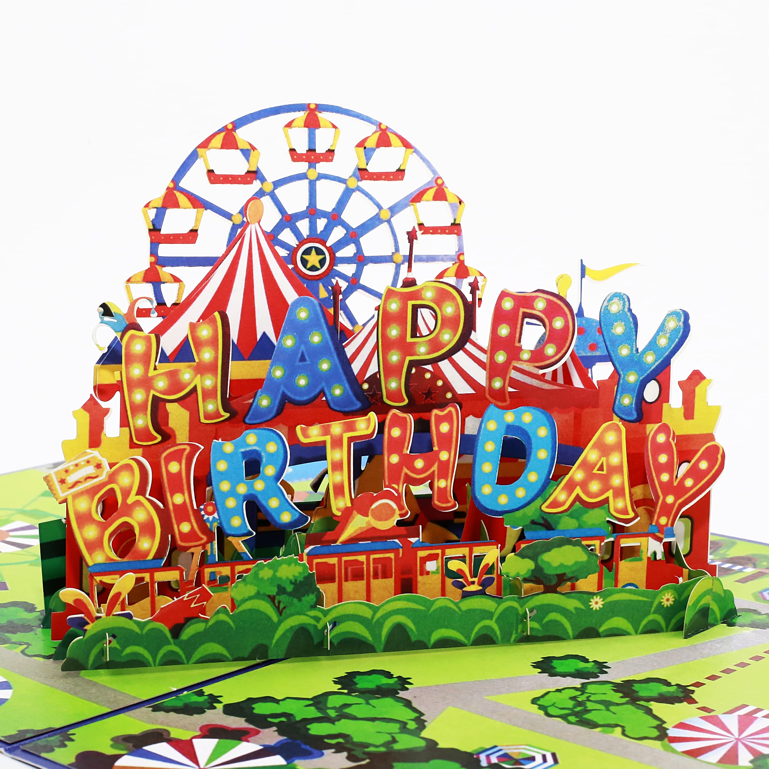 Driveloop® Birthday Card 3D Pop Up with Carnival Greeting Card - Thick, High-Quality Birthday Cards with Highlighted Colours for Wife, Husband, Girlfriend, Children and Unisex
