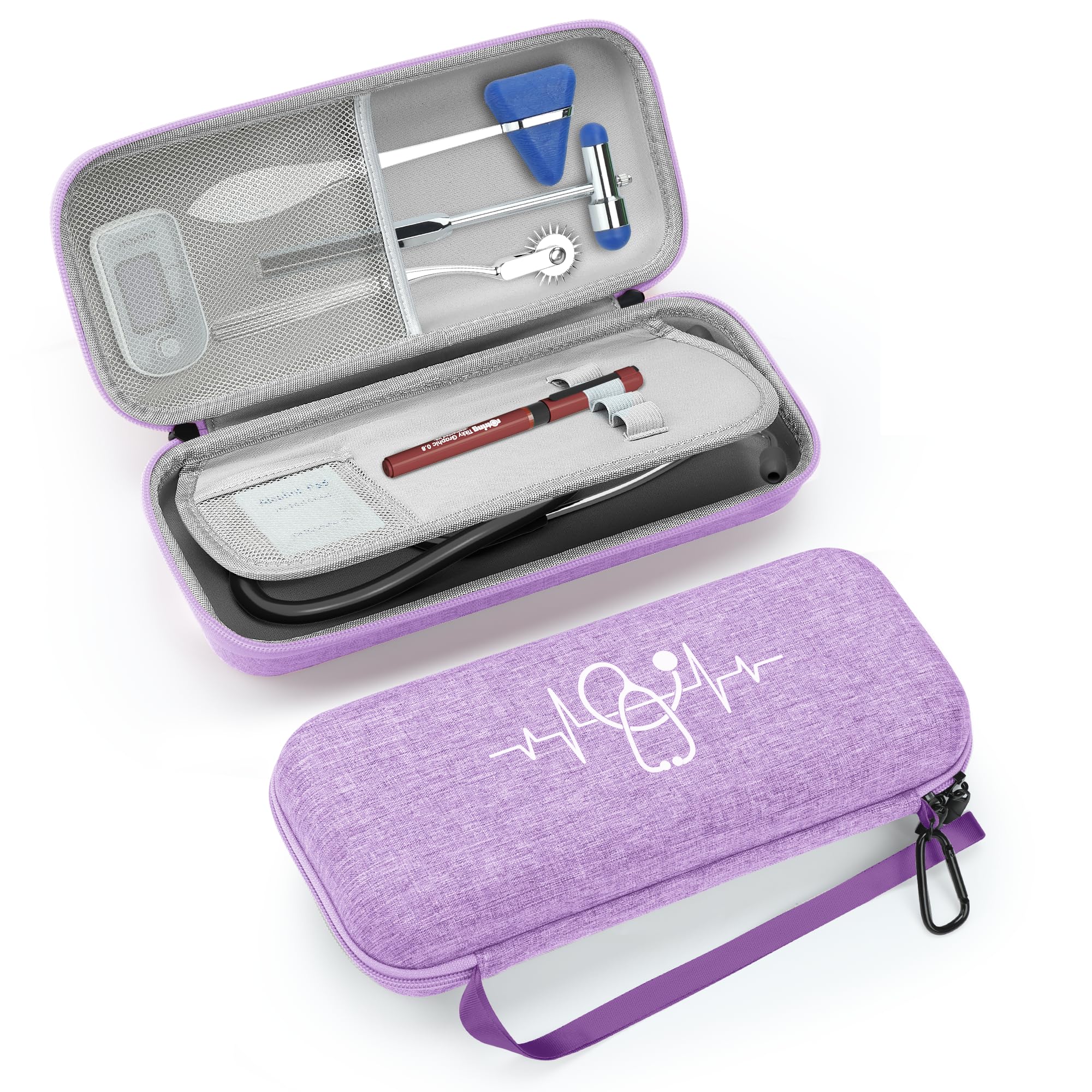 Photo 1 of MOSLA Stethoscope Case fits 3M Littmann Classic III/Lightweight II S.E. Cardiology IV & Cardiology IV Stethoscope, Gift for Nurse, Carrying Storage Bag with Partition (Nylon Purple)