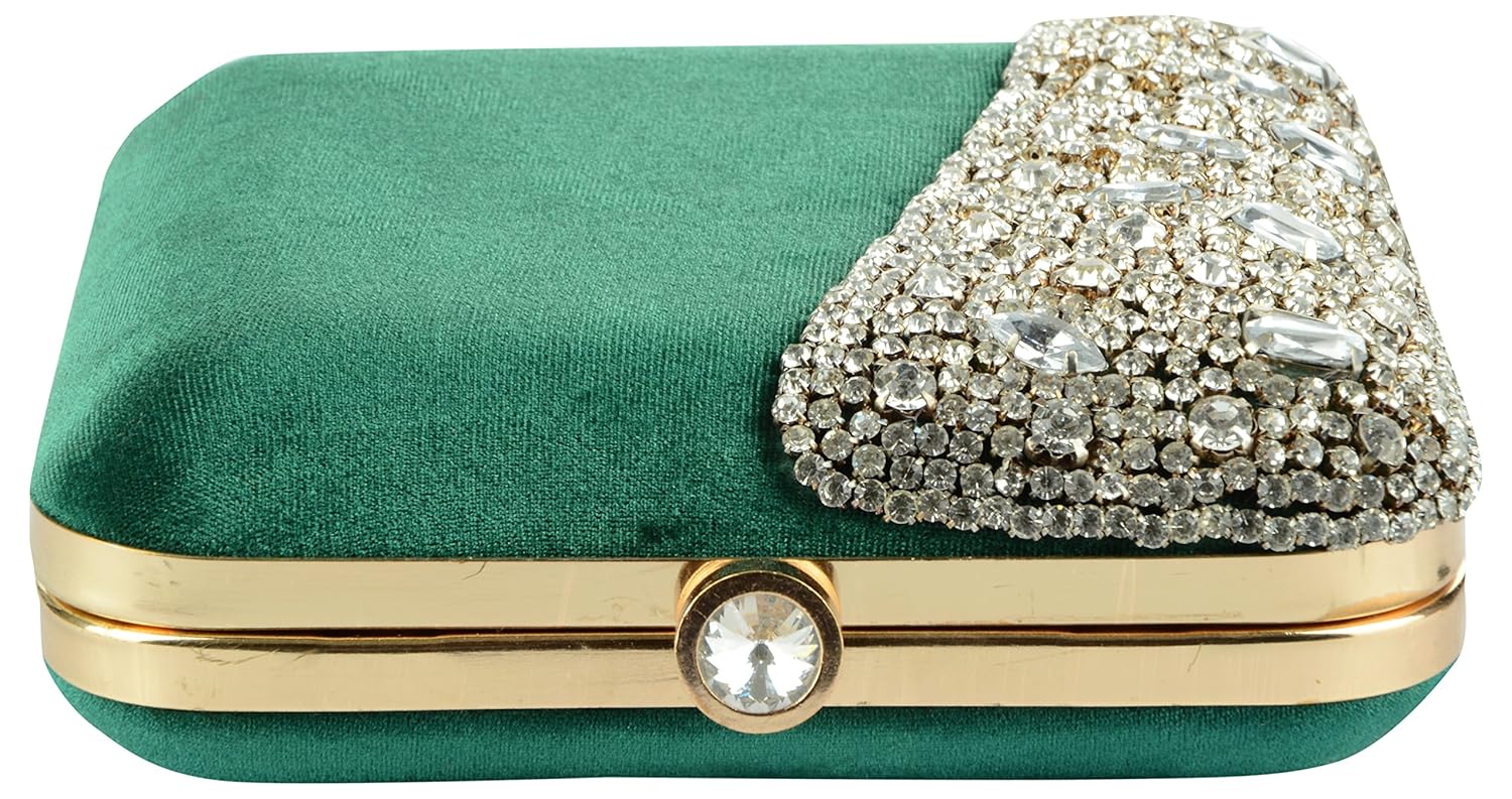 tooba women's crystal square box clutch