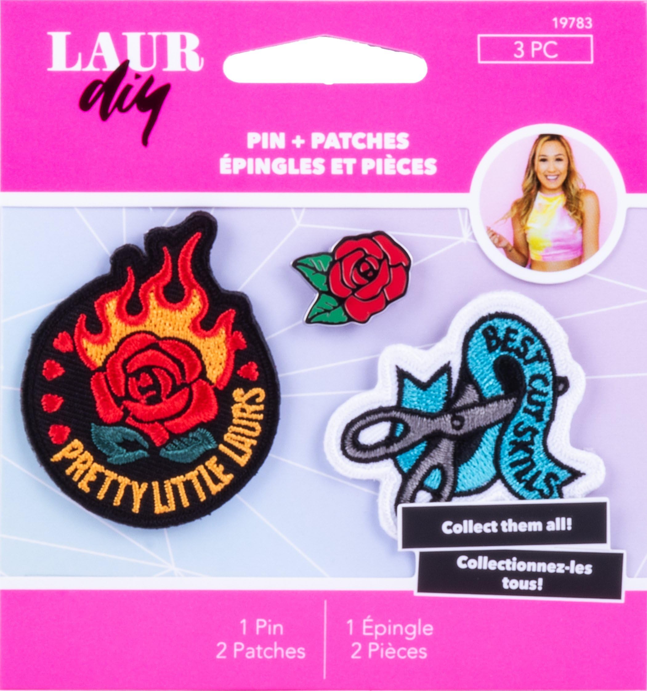 LaurDIY Pins & Patches-Vintage Rebel, Pink