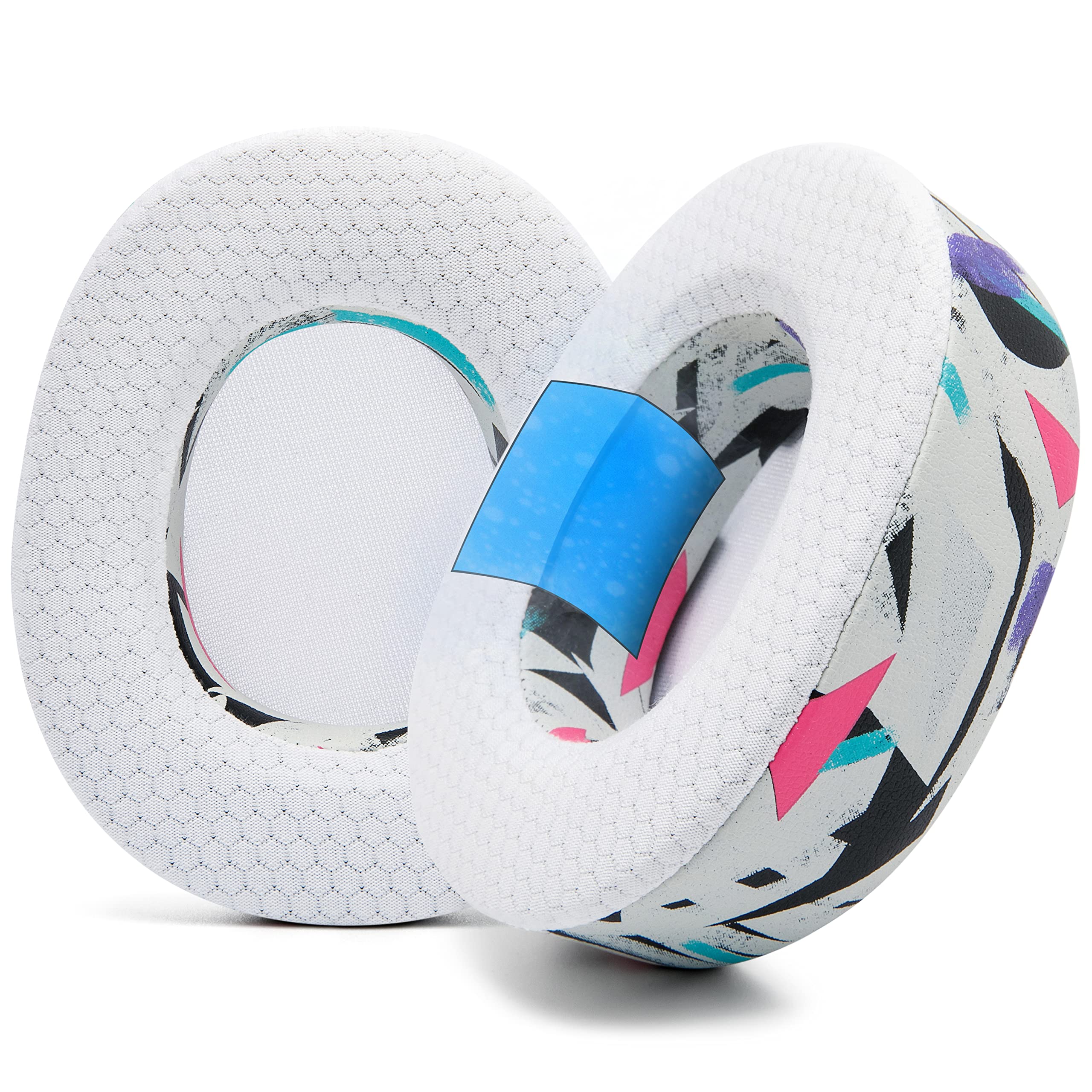 WC Freeze Nova Pro Wireless - Cooling Gel Earpads for Arctis Nova Pro Wireless & Nova Elite (Doesn’t Fit Other Models), by Wicked Cushions, Extra Thick & Comfortable | 90's White — image 1
