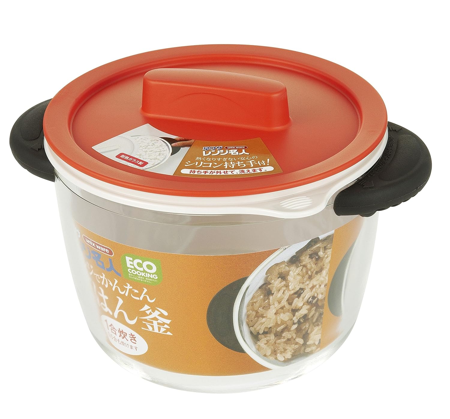 Microondas para cocinar el vidrio Unix olla de arroz Naranja 4548 ...