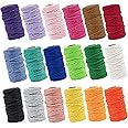 18 Rolls Macrame Cord, 3mm x 576 Yards Natural Cotton Macrame Rope, 4 Strand Twisted Colored Twine String Cord for Artworks, 