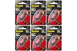 3M Scotch Double-Sided Permanent Adhesive Roller 0.27 in x 26 ft Refillable Acid-Free Photo-Safe Tape for Scrapbooking Card Making Crafting and Office Use, 6 Pack