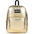JanSport Superbreak Plus FX Backpack - Work, Travel, or Laptop Bag with Water Bottle Pocket - Surreal Shine​ Gold