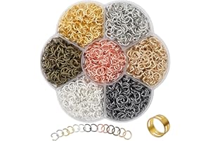 Gmma 1500Pcs 7mm1Box 7 Colors Open Jump Rings for Jewelry Making， Accessories Repair and Craft Projects Making，Keychain (7mm/0.27")