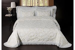 La Rochelle, Ivory/White Sussex Park Bedspreads, California King, Cal