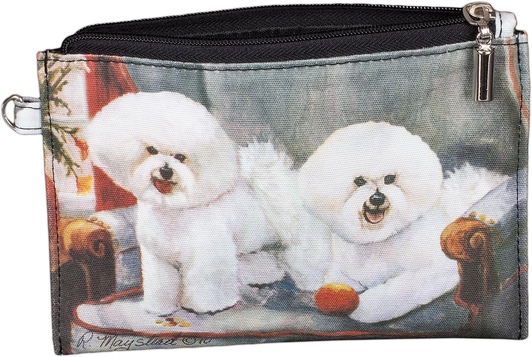 Animal Zippered Pouches with Ruth Maystead Design (Bichon Frise)