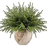 joyhalo 12 Pcs Norfolk Pine Stems, 18" Artificial Christmas Pine Branches Faux Greenery Stem Real Touch Cedar Stems for Vases, Christmas Trees and Outdoor Home Decor