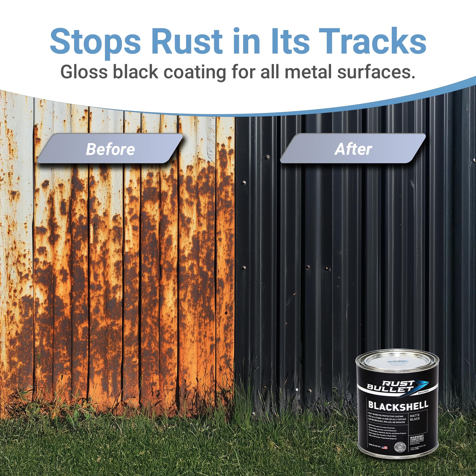 Uv Rust Mua RUST BULLET BlackShell - Gloss Black - 1 Quart - Corrosion ...