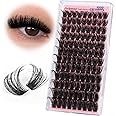 Focipeysa Fluffy Lash Clusters 100D Eyelash Clusters 10-18mm Fluffy Volume Individual Lashes D Curl Cluster Eyelash Extensions DIY Lash Extension for Beginners
