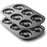 Bellemain Premiere Donut Pan for Baking | Nonstick 12.5 x 8.5” Doughnut Pan with 6-Doughnut Molds | Includes 2 Steel Donut Tr