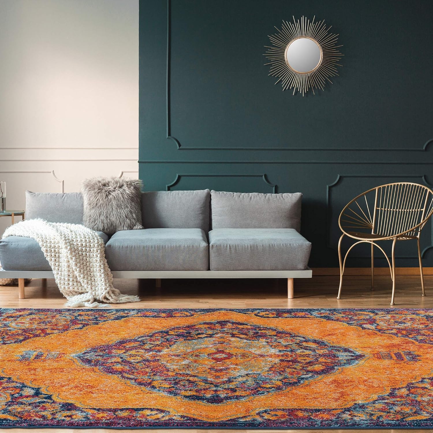 Best orange rugs for living room 8×10 clearance