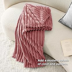 Bedsure GentleSoft Brick Dust Fleece Throw Blanket