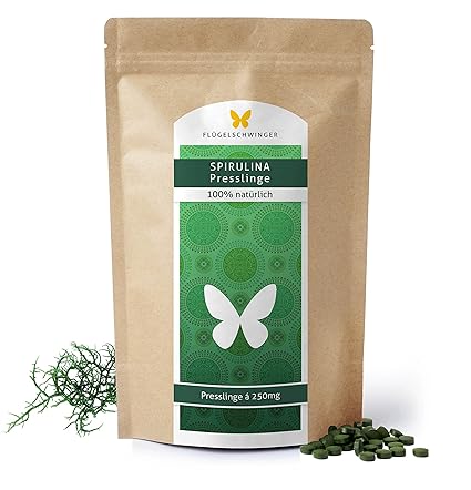 500g Spirulina-Presslinge, 2000 Tabletten 'a 250mg, Rohkostqualität, ohne Zusätze, schonende Verarbeitung bei niedrigen Tempe