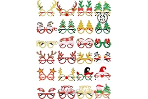 HOVACY 24PCS Christmas Glasses, Christmas Party Favors, Santa Glasses Frames for Xmas Decorations Accessories Supplies