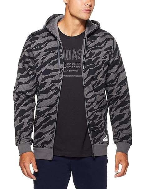 adidas Herren Essentials AOP Full Zip Hoodedy Kapuzen-Jacke