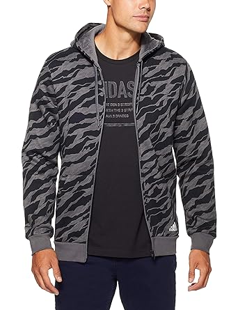adidas Herren Essentials AOP Full Zip Hoodedy Kapuzen-Jacke