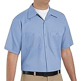 Red Kap Mens Short Sleeve Wrinkle-Resistant Cotton Work Shirt