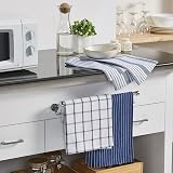 Penguin Home Set of 3 100% Cotton Kitchen Towels 50x70 cm White Blue view 4