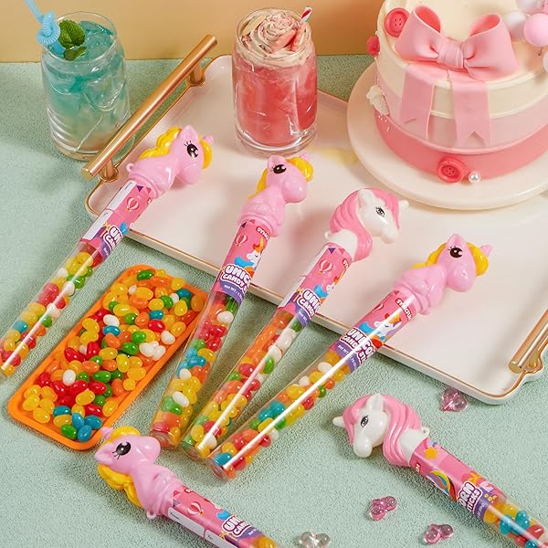 SYNCFUN 12PCS CANDY JELLY BEAN, INDIVIDUALLY WRAPPED TUBE BUNDLE STICK, ROMANTIC GIFT FOR CLASSROOM EXCHANGE PARTY FAVOR, HOLIDAY REWARD PRIZES