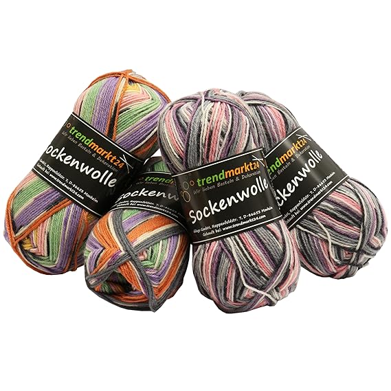 trendmarkt24 Wolle-Set-Mix ? Pink Rosa 4fädig ? Woll-Paket insg. 200g ? 75% Schurwolle 25% Polyamid ? Oeko-TEX Standard100 Ök