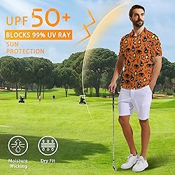 Xdceu Skull Golf Shirts for Men - Halloween