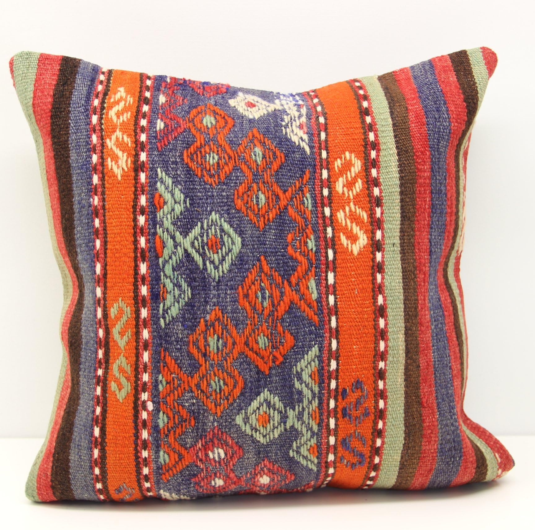 Anatolian pillow cover 18x18 inch (45x45 cm) Oriental Kilim pillow Home Design Decorative Pillow cover Chevron Kilim Throw pillow Cushion Cover Bolster Sofa pillow