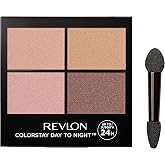 Revlon ColorStay Day to Night Eyeshadow Quad, 505 Decadent, 0.16 oz | Longwear eyeshadow quad with velvety, blendable matte &amp; shimmer shades. Crease &amp; smudge proof. Up to 24hr wear.
