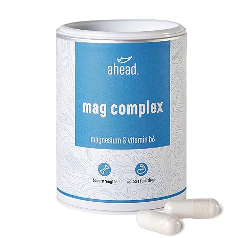 ahead® MAGNESIUM COMPLEX | 120 Kapseln mit Magnesiumglycinat und Magnesiumcitrat + Vitamin B6 | hochdosiert & OHNE Magnesiums