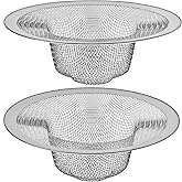 2 Pack - 4.5" Top / 3" Mesh Basket - Kitchen Sink Drain Strainer Stainless Steel Large Food Catcher. Fast Flow and Effective Full Mesh Basket