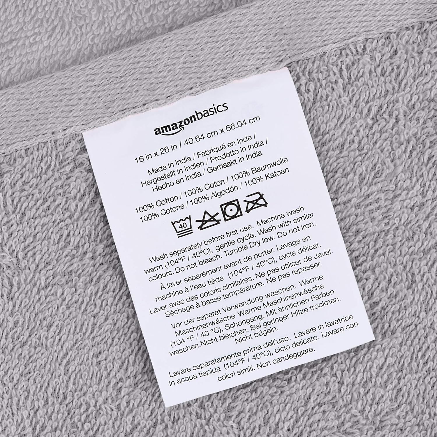 Basics Cosmetic Friendly Hand Towel - 8-Pack, Silver Sheen: Home & Kitchen