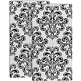 Gnhkmw Black White Damask Flowers Hand Towel Set of 2,Vintage Black Floral Bathroom Kitchen Hand Towel,Soft Absorbent Decorative for Bathroom Kitchen Hotel Gym Yoga