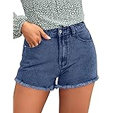 BISUAL Womens Denim Shorts Stretch Jean Shorts Womens High Waisted Raw Edge Denim Shorts Casual Jean Shorts for Women