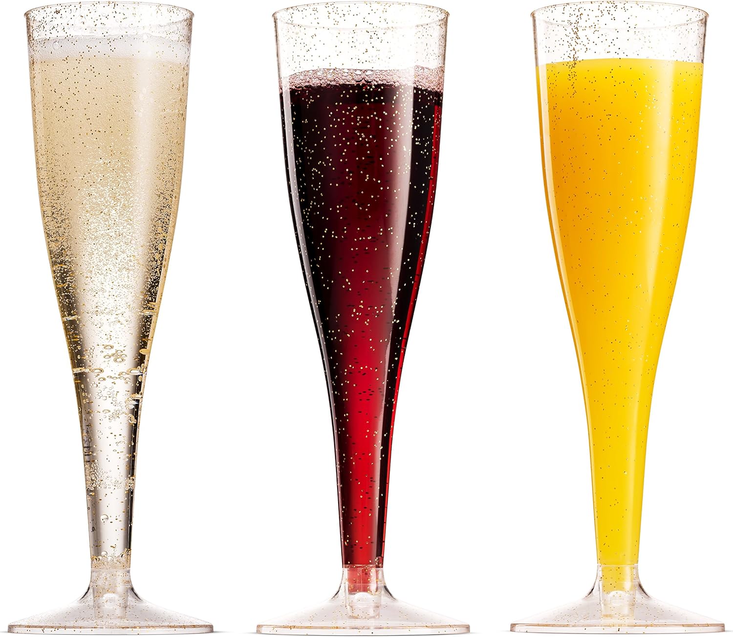 100 disposable plastic champagne flutes
