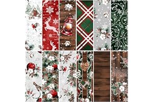 IKAMMO Christmas Scrapbook Paper 12×12,Merry Christmas Tree Deer Patterned Paper,24 Sheets Double-Sided Wooden Scrapbooking CardStock Papers Pad for Holiday Cardmaking DIY Origami Papers.