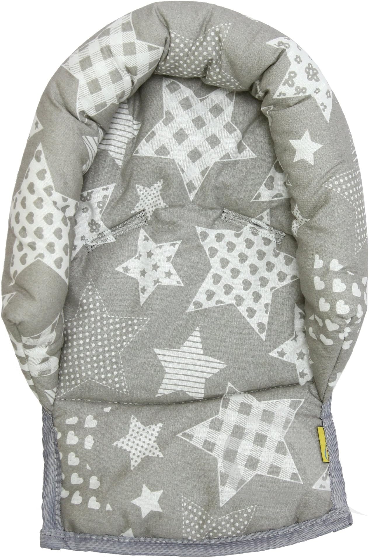 UNIVERSAL Infant \ Baby \ Toddler car seat, stroller head support pillow (Soft Cotton) (Multistars/grey)