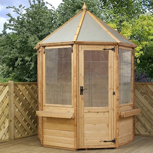 Octagonal Summerhouse with Styrene Glazed Windows Amazon.co.uk Garden