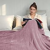 Electric Heated Blanket 84"x90" Queen Size - 4 Heat Settings & Dual Controllers, 10H Auto Shut Off, Ultra-Soft Coral Fleece Heated Blanket with Overheat Protection, Dark Pink